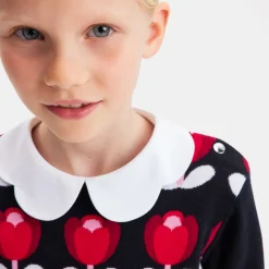 Pull, Sweat Et Cardigan-Jacadi Pull enfant fille motif tulipe - marine MARINE JACADI