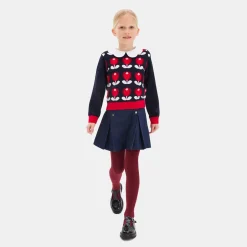 Pull, Sweat Et Cardigan-Jacadi Pull enfant fille motif tulipe - marine MARINE JACADI