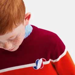 Pull, Sweat Et Cardigan-Jacadi Pull enfant garçon color block - MARINE/ROUGE