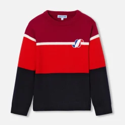 Pull, Sweat Et Cardigan-Jacadi Pull enfant garçon color block - MARINE/ROUGE