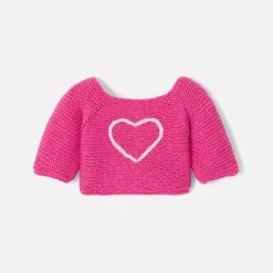 Doudou, Peluche|Eveil, Doudou Et Peluche-Jacadi Pull pour peluche lapin moyen modèle - Love Maille - ROSE