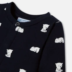 Pyjama|Pyjama-Jacadi Pyjama bébé en molleton - MARINE/ECRU