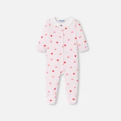 Pyjama|Pyjama-Jacadi Pyjama bébé fille en molleton - lore ROSE/MULTICO