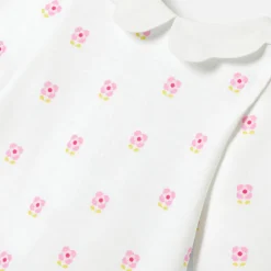 Pyjama|Pyjama-Jacadi Pyjama bébé fille en molleton - lore BLANC/MULTICO