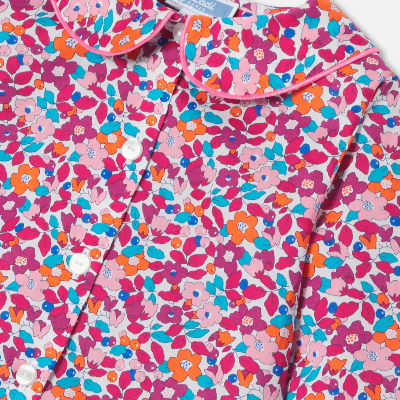 Pyjama|Pyjama-Jacadi Pyjama bébé fille en Tissu Liberty - lore ROSE/MULTICO