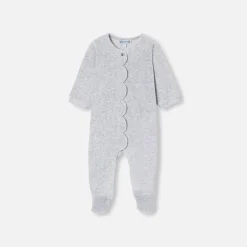 Pyjama|Pyjama-Jacadi Pyjama bébé fille en velours bouclette - gris chine clair GRIS CHINE CLAIR JACADI