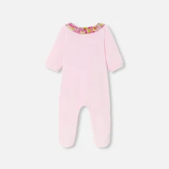 Pyjama|Pyjama-Jacadi Pyjama bébé fille en velours - ROSE DRAGEE