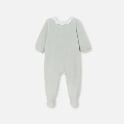 Pyjama|Pyjama-Jacadi Pyjama bébé fille en velours - GRIS GIVRE
