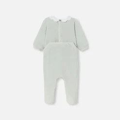 Pyjama|Pyjama-Jacadi Pyjama bébé fille en velours - GRIS GIVRE