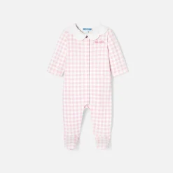 Pyjama|Pyjama-Jacadi Pyjama bébé fille imprimé Vichy - BLANC/ROSE