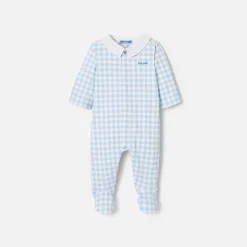 Pyjama|Pyjama-Jacadi Pyjama bébé garçon en interlock - BLANC/BLEU