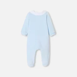 Pyjama|Pyjama-Jacadi Pyjama bébé garçon en velours - BLEU PALE