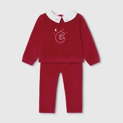 Pyjama|Pyjama-Jacadi Pyjama de Noël bébé en velours - rouge ROUGE JACADI