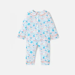 Pyjama|Pyjama-Jacadi Pyjama de Noël bébé fille en tissu Liberty - lore MULTICO