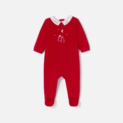 Pyjama|Pyjama-Jacadi Pyjama de Noël bébé garçon en velours - ROUGE PAVOT