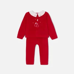 Pyjama|Pyjama-Jacadi Pyjama de Noël bébé garçon en velours - ROUGE PAVOT
