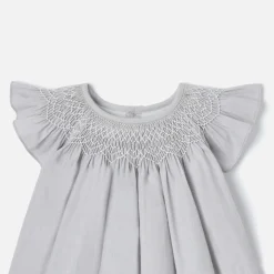 Robe-Jacadi Robe bébé fille en fil à fil - GRIS/BLANC