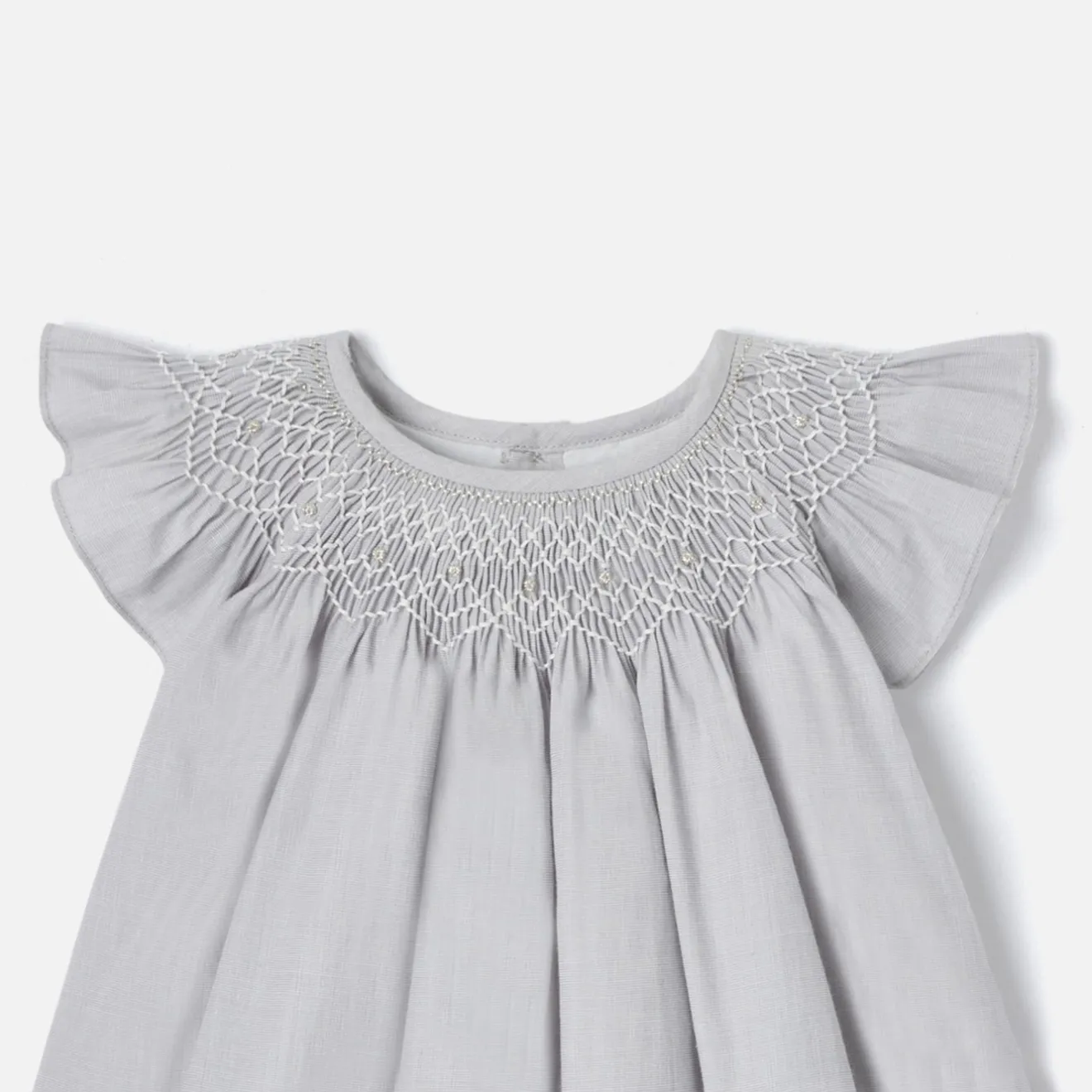 Robe-Jacadi Robe bébé fille en fil à fil - GRIS/BLANC