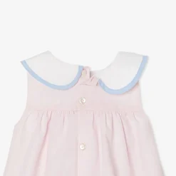 Robe-Jacadi Robe bébé fille en fil à fil - ROSE/BLANC
