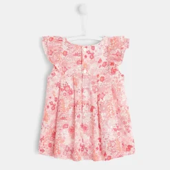 Robe-Jacadi Robe bébé fille en Liberty - lore ROSE/MULTICO