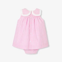 Robe-Jacadi Robe bébé fille en popeline - BLANC/ROSE