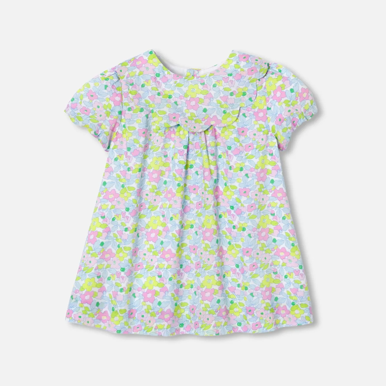 Robe-Jacadi Robe bébé fille en Tissu Liberty - lore BLANC/MULTICO
