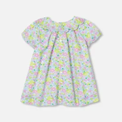 Robe-Jacadi Robe bébé fille en Tissu Liberty - lore BLANC/MULTICO