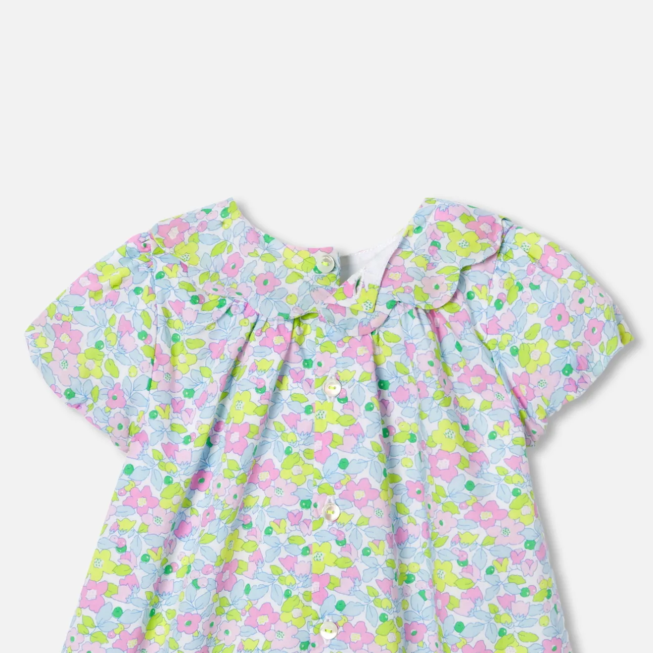 Robe-Jacadi Robe bébé fille en Tissu Liberty - lore BLANC/MULTICO