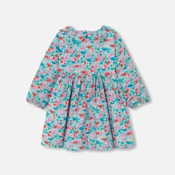 Robe-Jacadi Robe bébé fille en Tissu Liberty BLANC/MULTICO