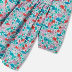 Robe-Jacadi Robe bébé fille en Tissu Liberty BLANC/MULTICO
