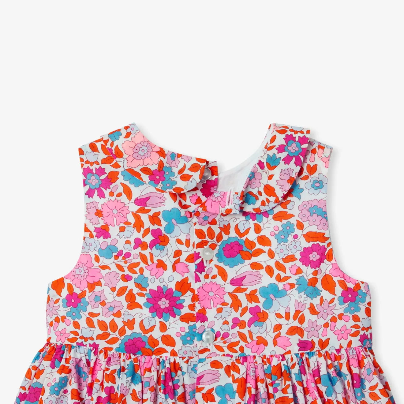 Robe-Jacadi Robe bébé fille en tissu Liberty - lore ORANGE/MULTICO