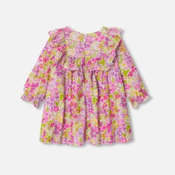 Robe-Jacadi Robe bébé fille en velours Tissu Liberty - lore BLANC/MULTICO