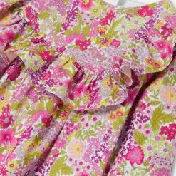 Robe-Jacadi Robe bébé fille en velours Tissu Liberty - lore BLANC/MULTICO