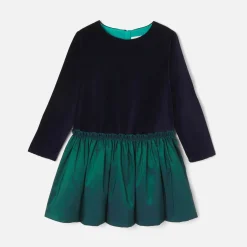 Robe Et Jupe-Jacadi Robe bi-matière enfant fille - marine MARINE JACADI