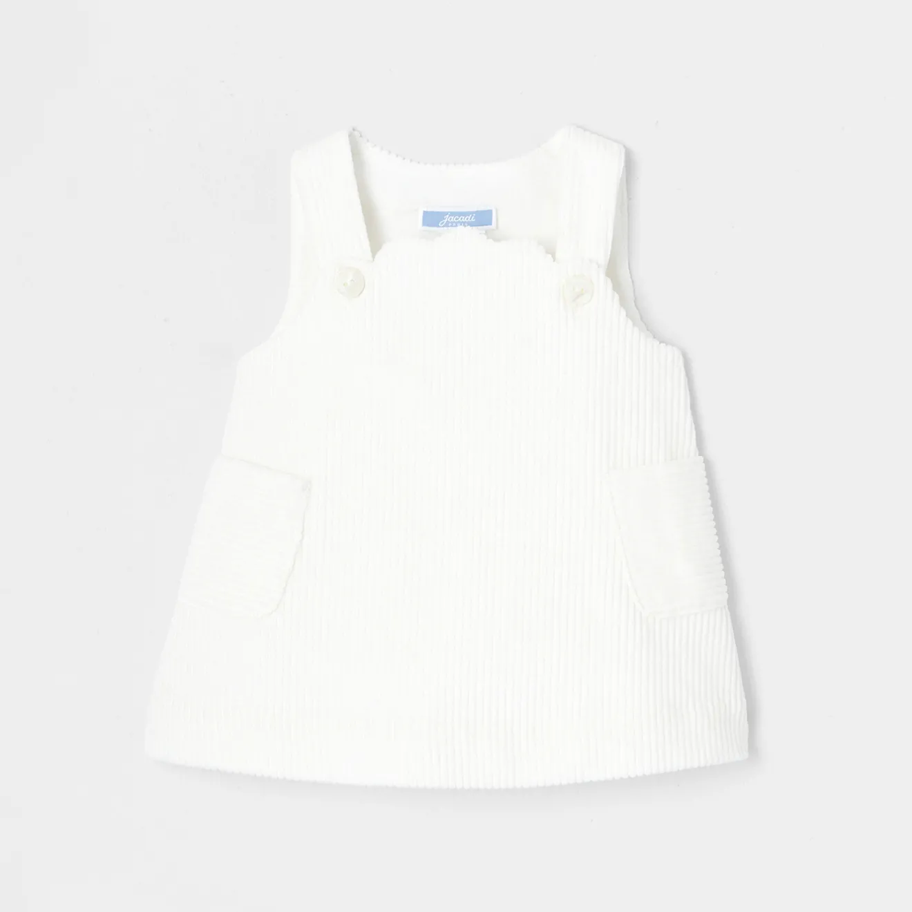 Robe-Jacadi Robe chasuble bébé fille en velours - blanc doux BLANC DOUX JACADI