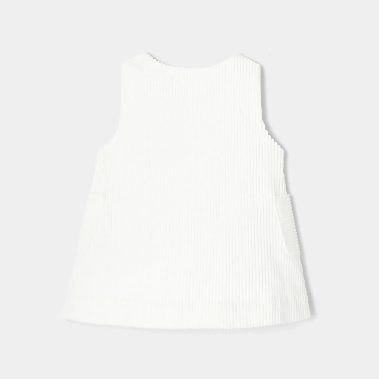 Robe-Jacadi Robe chasuble bébé fille en velours - blanc doux BLANC DOUX JACADI