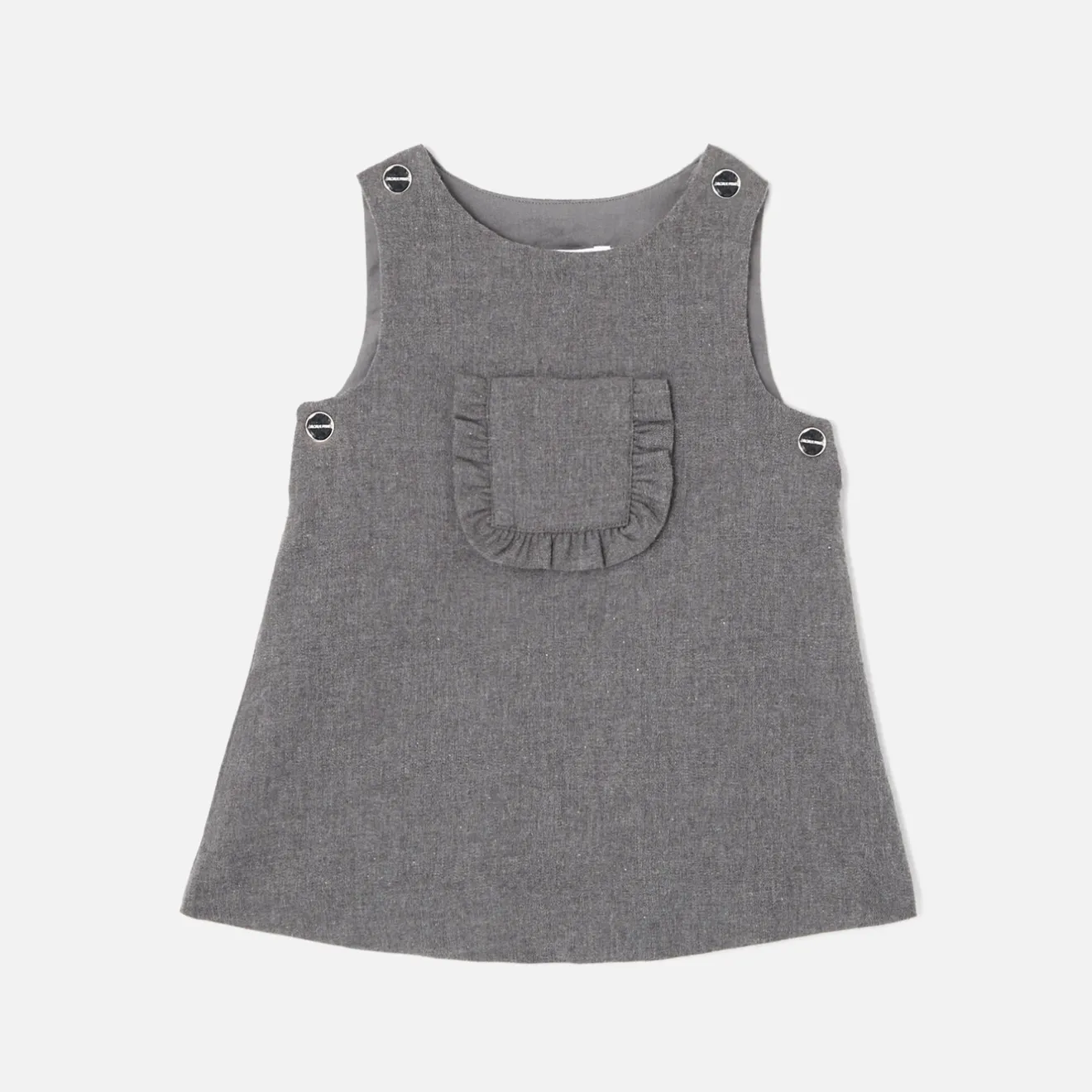 Robe-Jacadi Robe chasuble bébé fille en flanelle - POIVRE