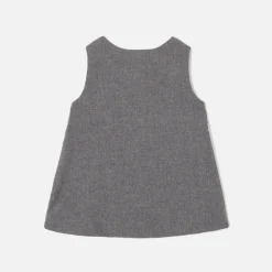 Robe-Jacadi Robe chasuble bébé fille en flanelle - POIVRE
