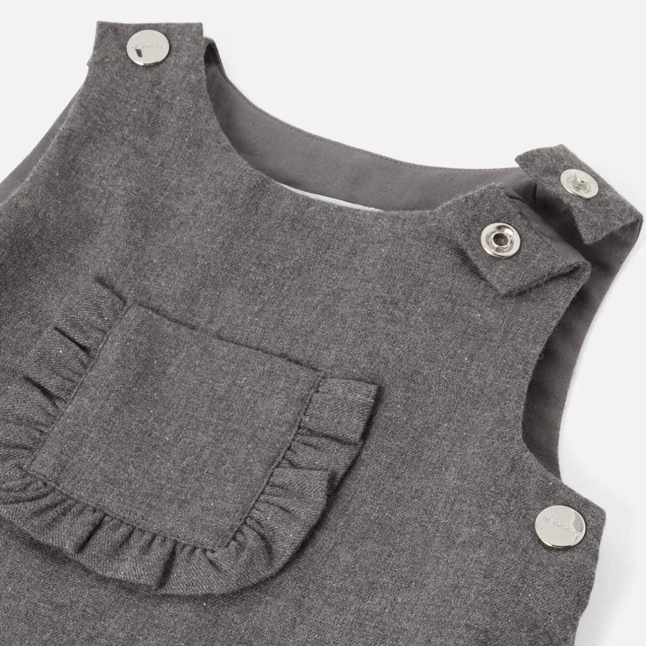 Robe-Jacadi Robe chasuble bébé fille en flanelle - POIVRE