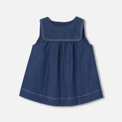 Robe-Jacadi Robe chasuble bébé fille en denim léger - DENIM FONCE