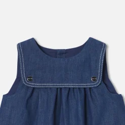 Robe-Jacadi Robe chasuble bébé fille en denim léger - DENIM FONCE