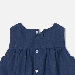 Robe-Jacadi Robe chasuble bébé fille en denim léger - DENIM FONCE