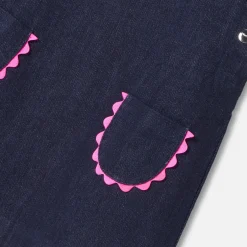 Robe-Jacadi Robe chasuble bébé fille en jean - DENIM FONCE