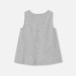 Robe-Jacadi Robe chasuble bébé fille en flanelle - gris chine clair GRIS CHINE CLAIR JACADI