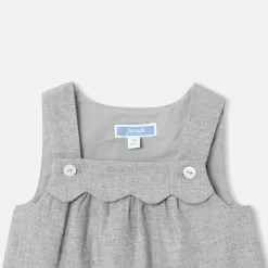 Robe-Jacadi Robe chasuble bébé fille en flanelle - gris chine clair GRIS CHINE CLAIR JACADI