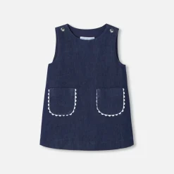Robe-Jacadi Robe chasuble bébé fille en denim - DENIM FONCE