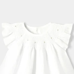 Robe-Jacadi Robe de cérémonie en lin bébé fille - blanc BLANC JACADI