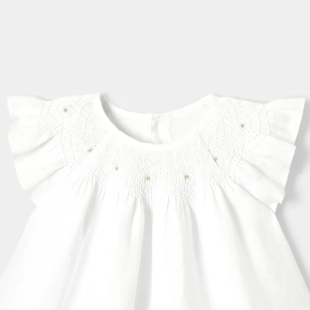 Robe-Jacadi Robe de cérémonie en lin bébé fille - blanc BLANC JACADI