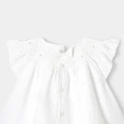 Robe-Jacadi Robe de cérémonie en lin bébé fille - blanc BLANC JACADI