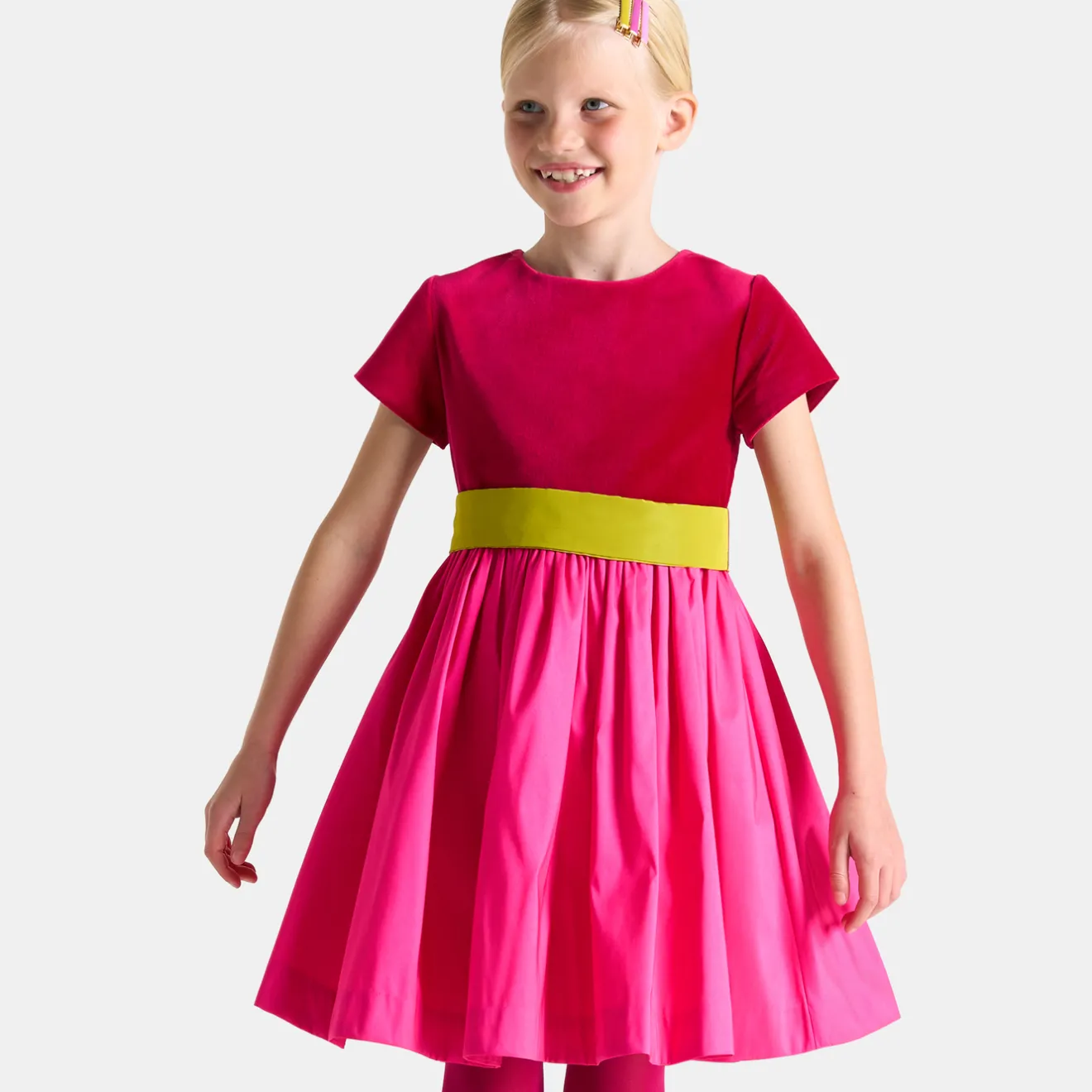 Robe Et Jupe-Jacadi Robe enfant fille color block - lore ROSE/MULTICO